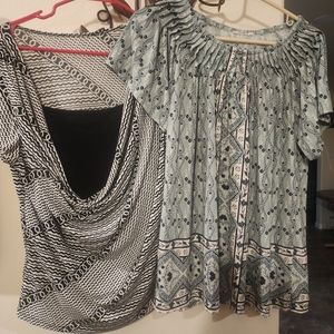 2 no brand blouses. Fits like xl or 1x